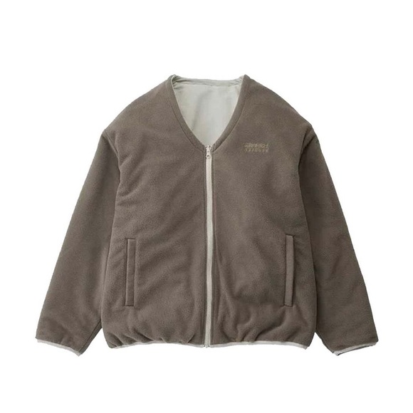 Gramicci Reversible Fleece Cardigan Jacket Taupe - Picture 3 of 16